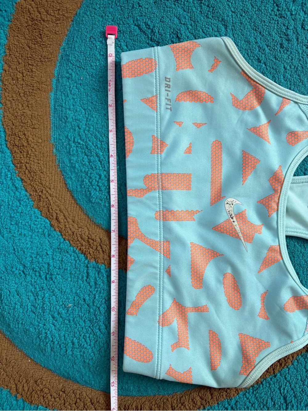 Nike Pro Women's Light Blue & Coral Dri-FIT Sports Bra - Picture 3 of 4